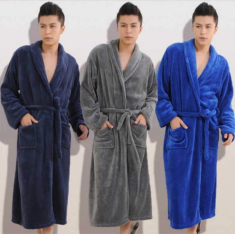 2017 Winter Autumn  thick  flannel men's women's  Bath Robes  gentlemen's homewear male sleepwear lounges pajamas pyjamas