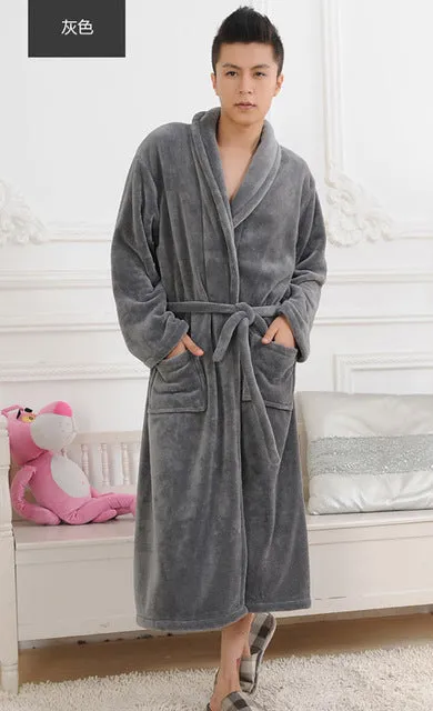 2017 Winter Autumn  thick  flannel men's women's  Bath Robes  gentlemen's homewear male sleepwear lounges pajamas pyjamas