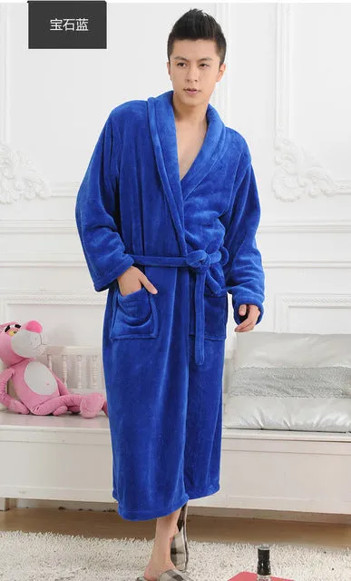 2017 Winter Autumn  thick  flannel men's women's  Bath Robes  gentlemen's homewear male sleepwear lounges pajamas pyjamas