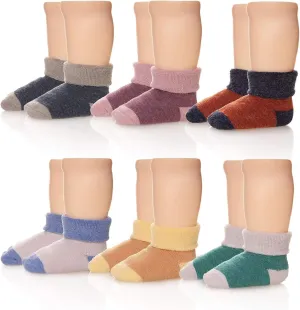 6 Pairs Children'S Winter Thick Warm Wool Socks Soft Kids Toddler Baby Girls Boy Thermal Crew Socks