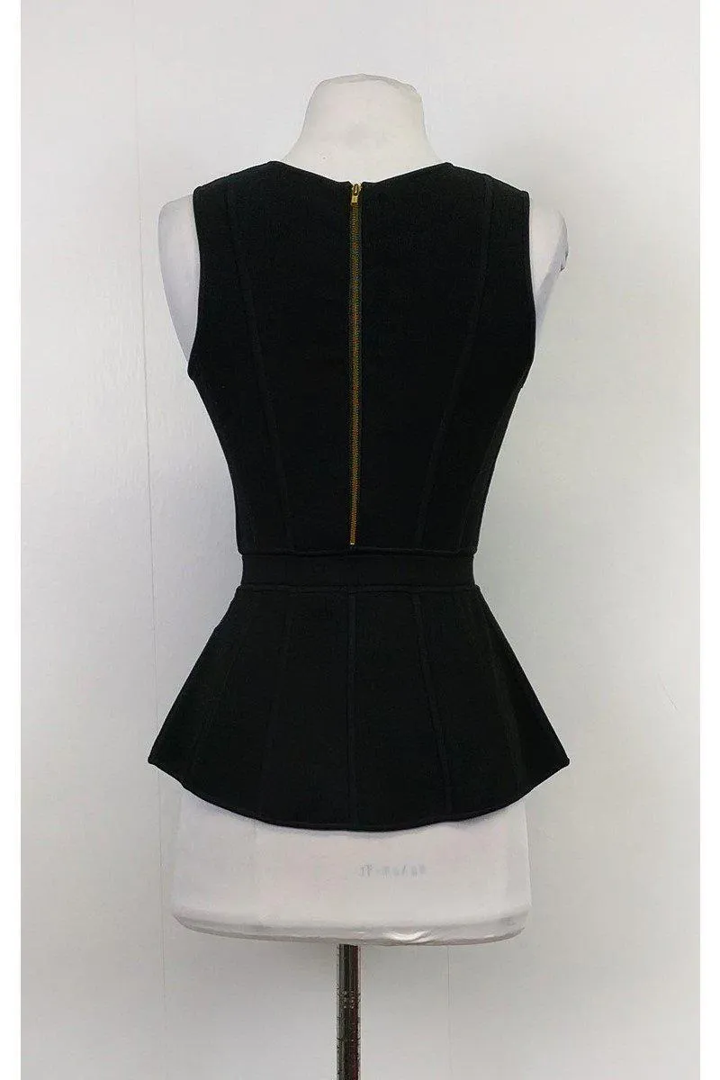 A.L.C. - Black Peplum Top Sz XS