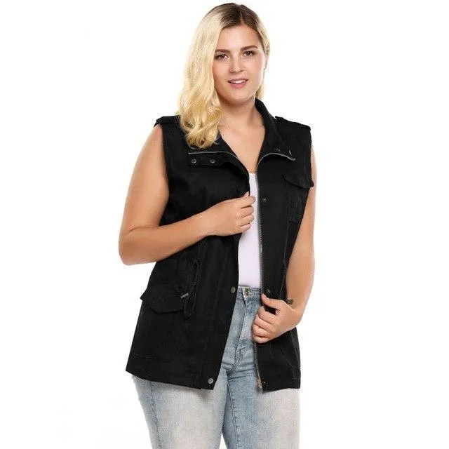 ANALUKE Military Cargo Ladies Vest Coat