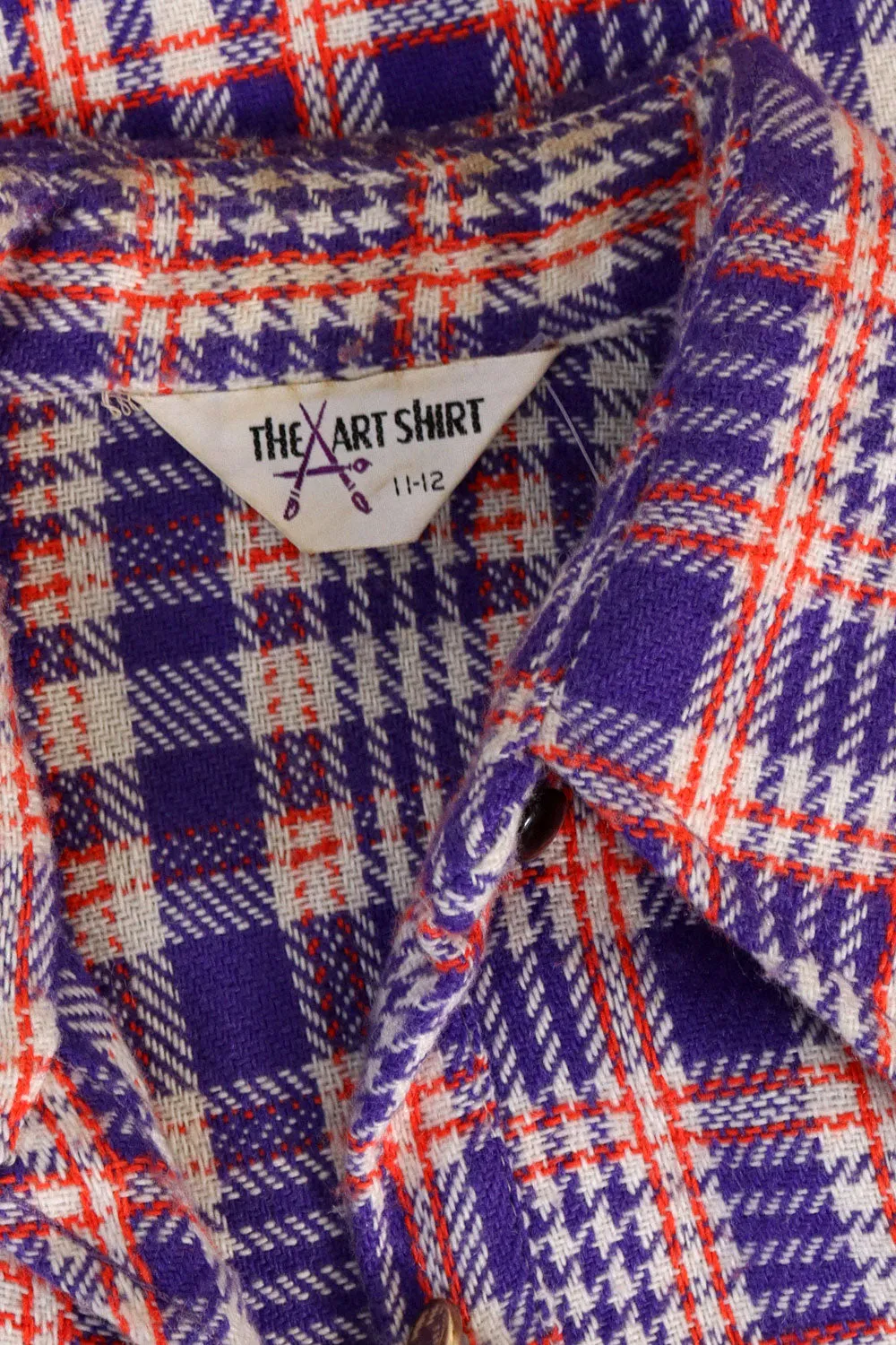 Art Shirt Plaid Purple Pant Set M