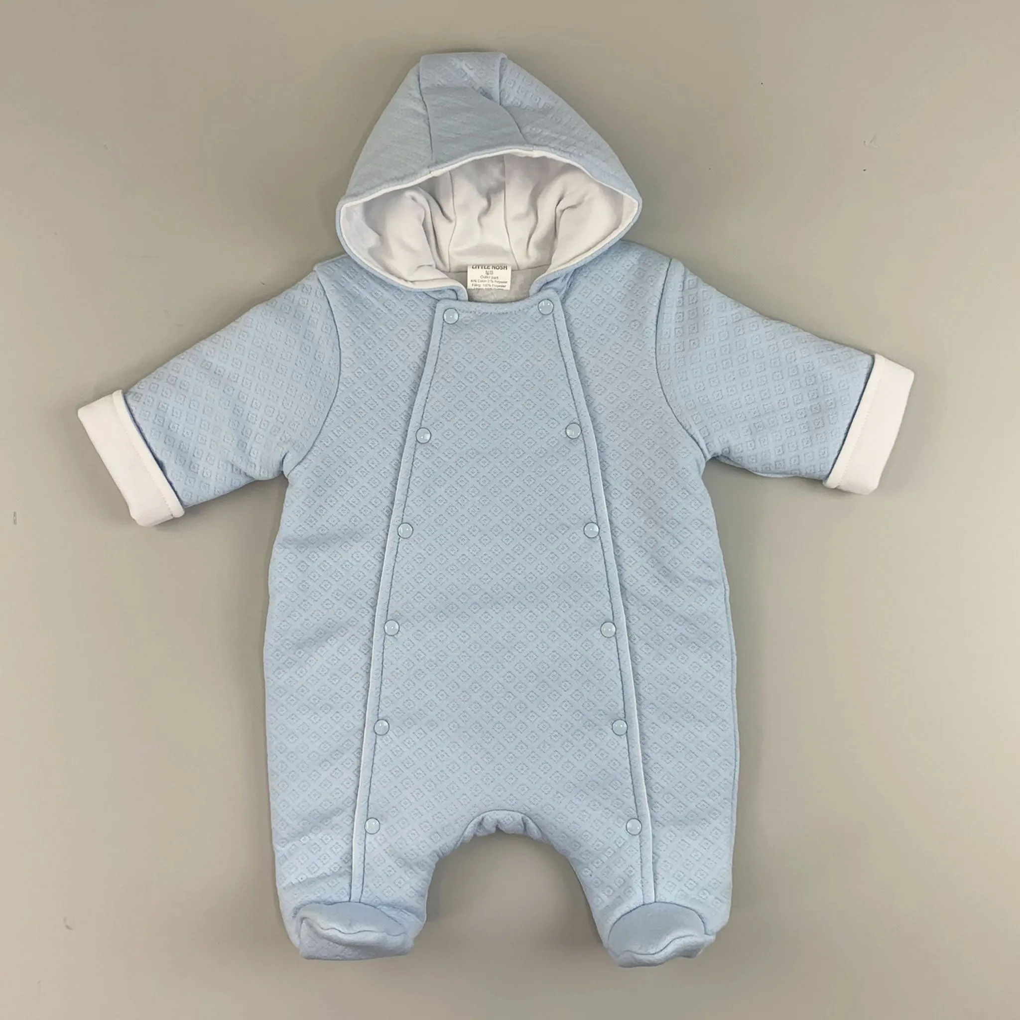 Baby Boys Padded Snowsuit- Blue - Little Nosh