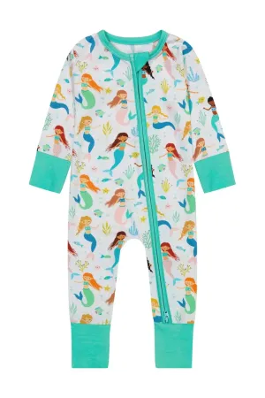 Bamboo One Piece Zip Pajama - Mermaid Magic