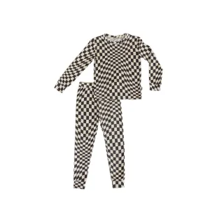 B&W Wavy Checker | Bamboo Two Piece Set