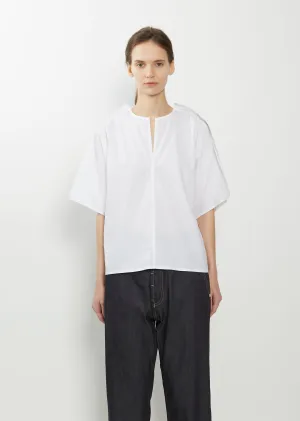 Basta Cotton Poplin Slit Top — White