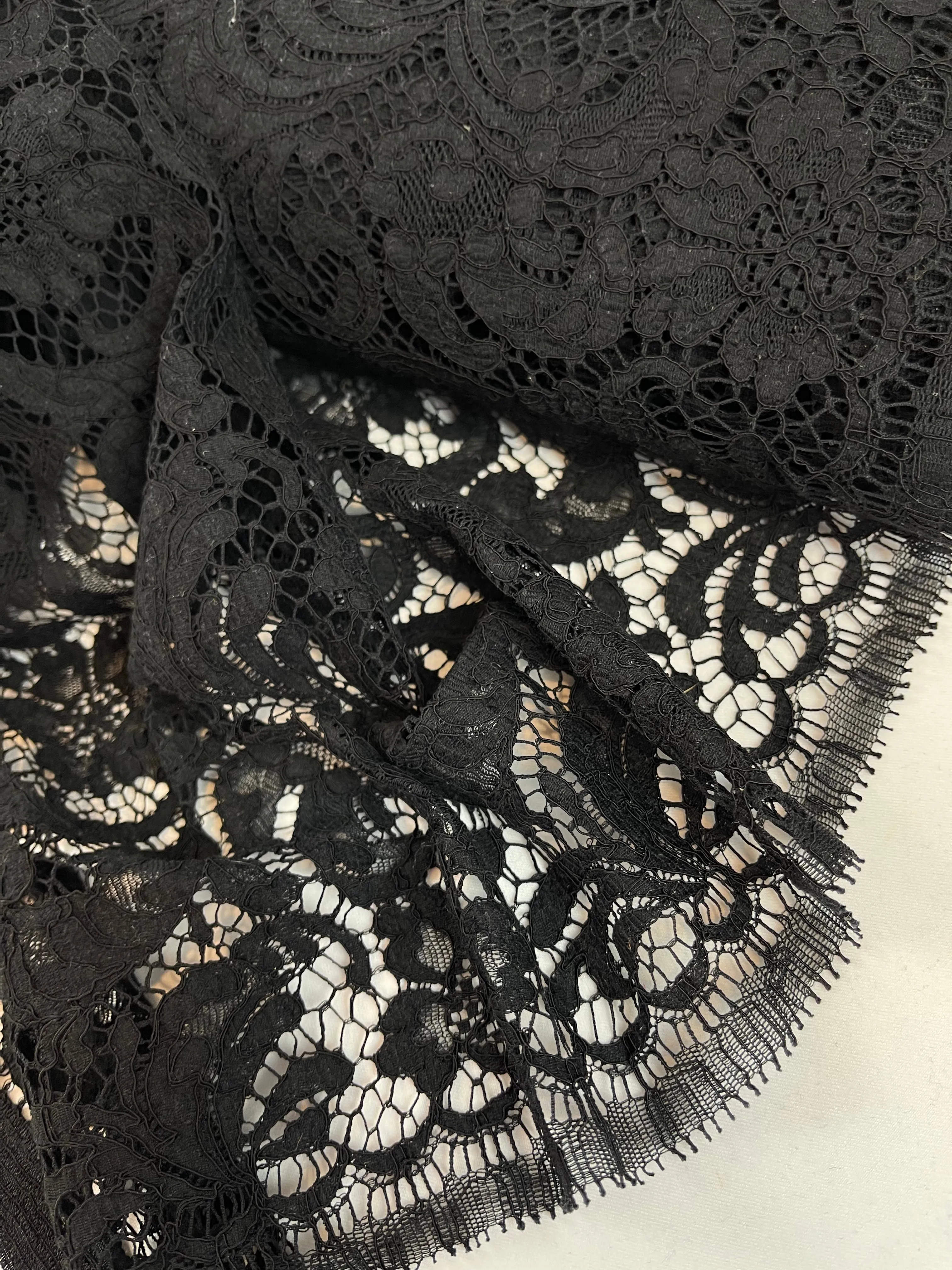 Black French Corded Lace