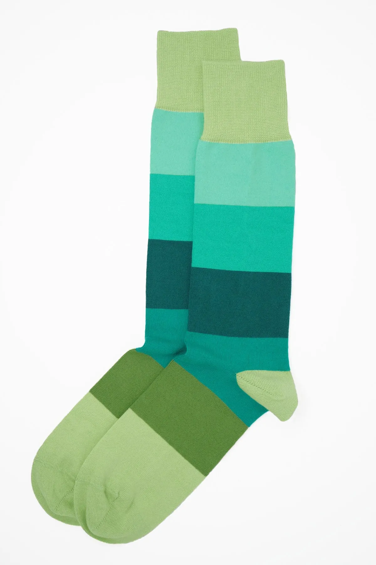 Block Stripe Men's Socks - Earth