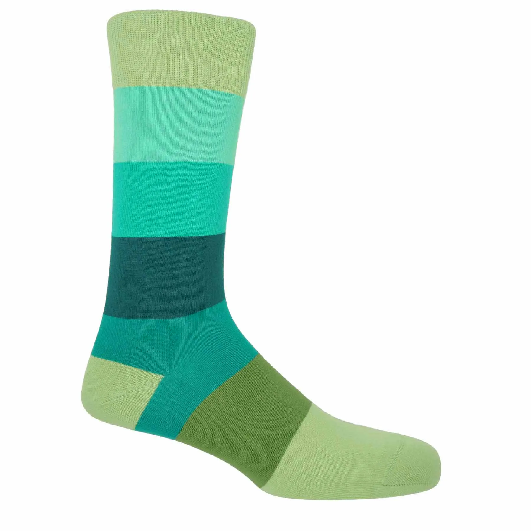 Block Stripe Men's Socks - Earth