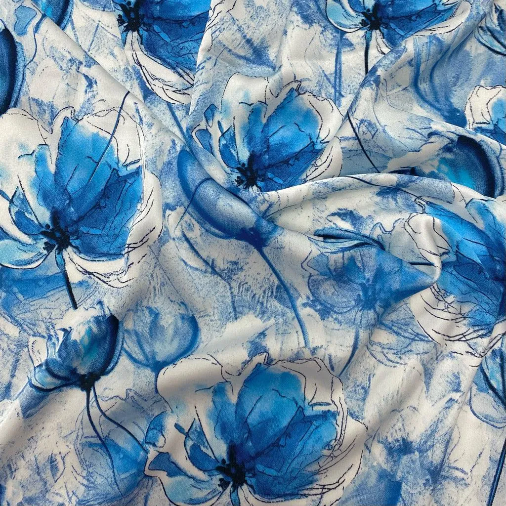 Blooming Floral Satin Fabric