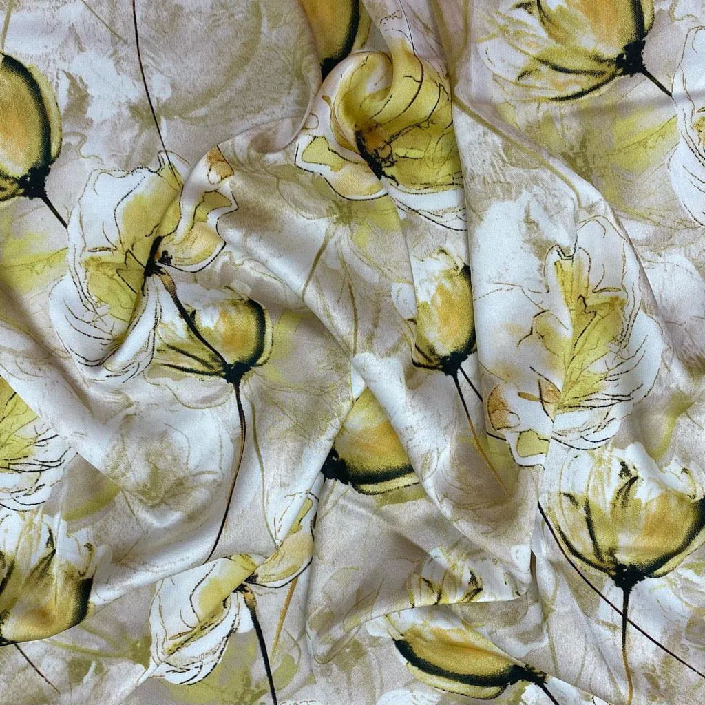 Blooming Floral Satin Fabric