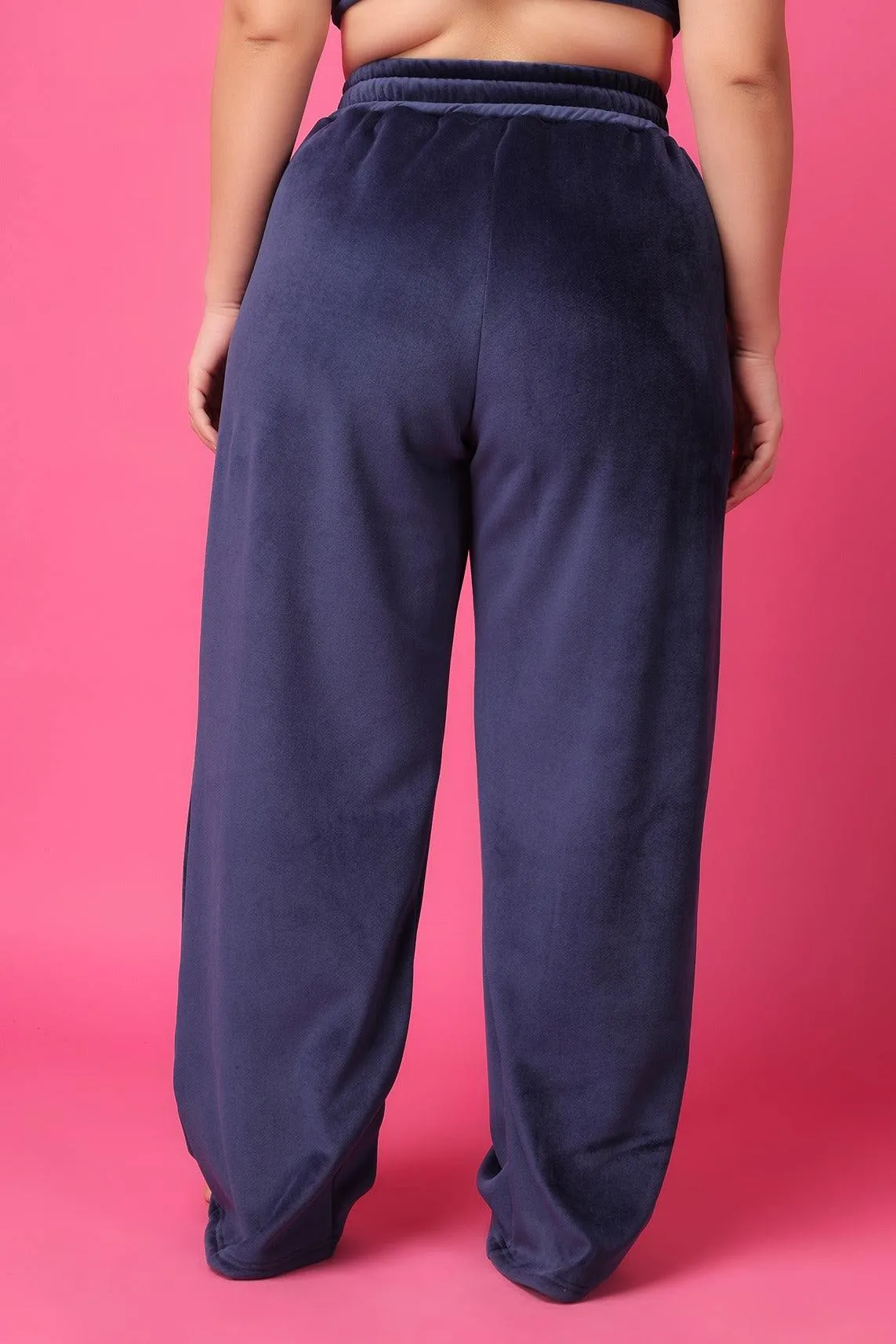 Blue Solid Slip On Pyjamas