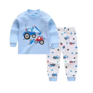 Blue Tractor Pajama Set 2 Pc