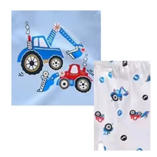 Blue Tractor Pajama Set 2 Pc