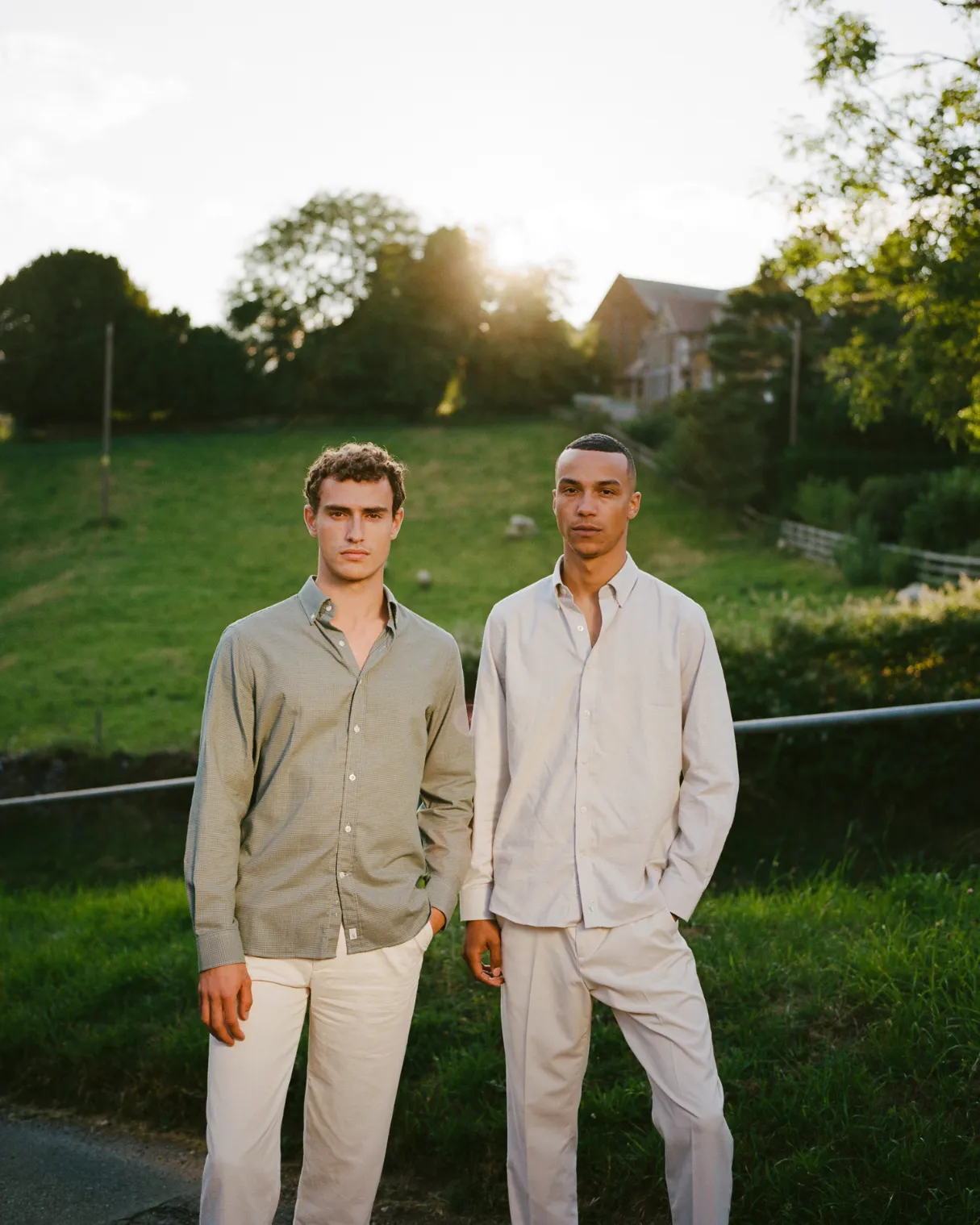 Brushed Cotton Cream Houndstooth Shirt