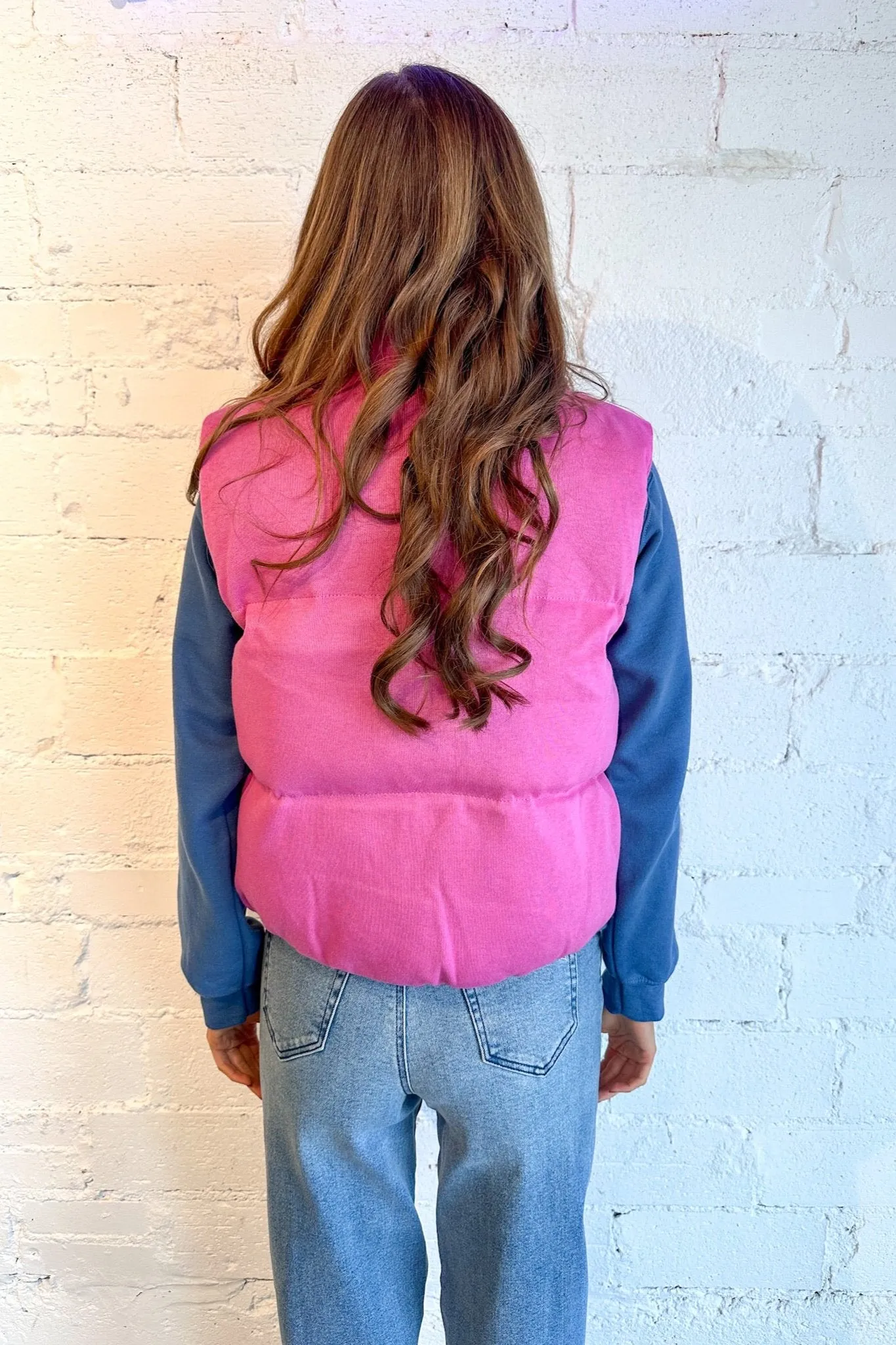 Bubblegum Knit Puffer Vest