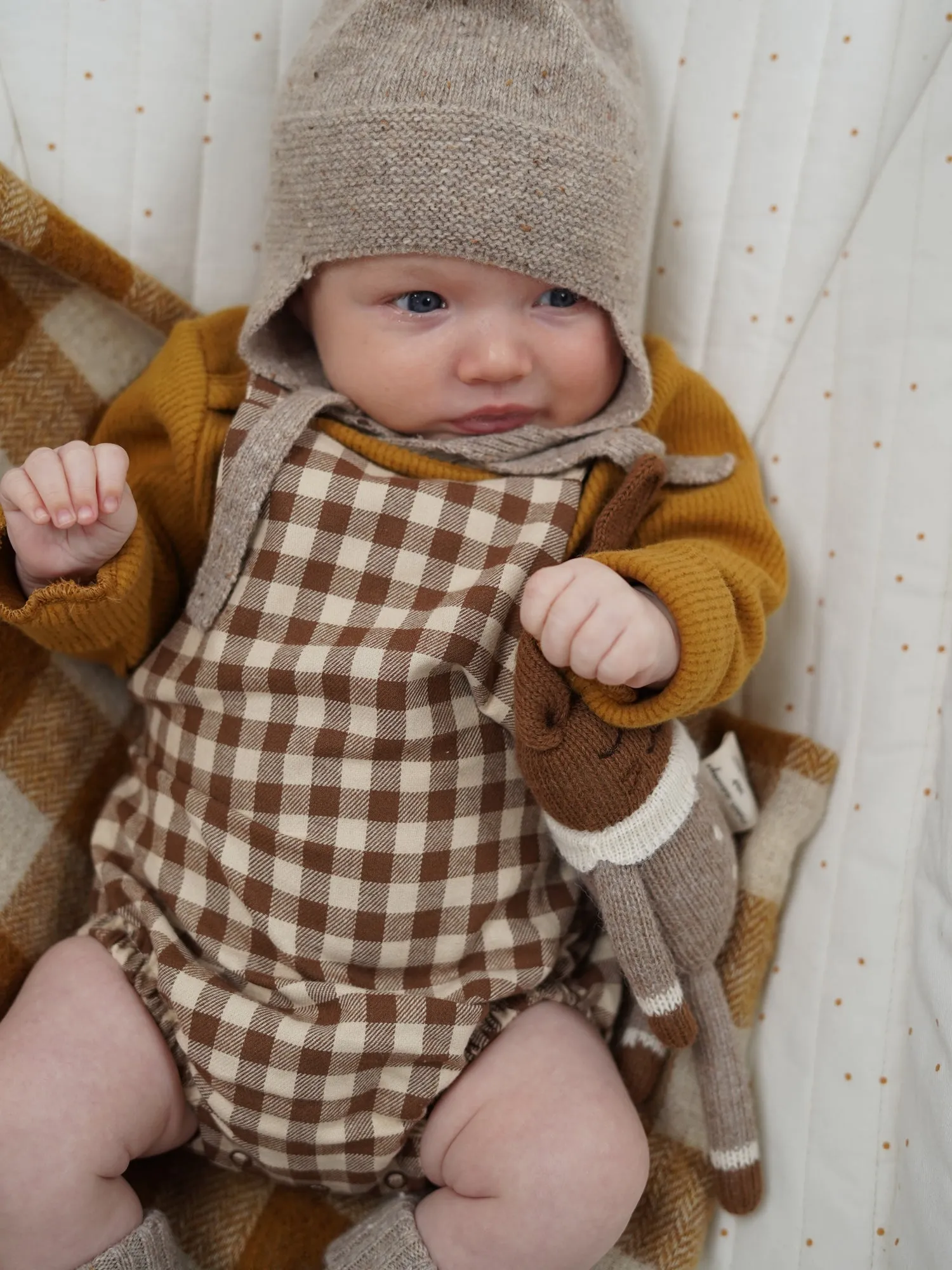 Chestnut Gingham Bloomers With Braces