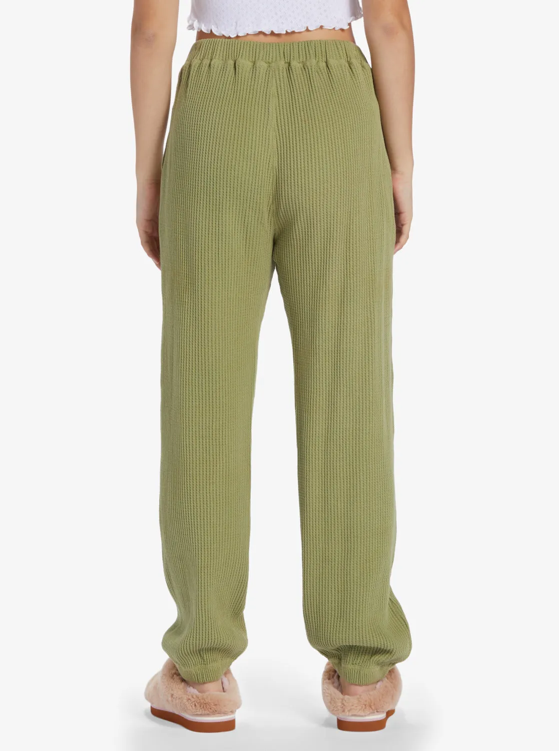 Chloe Kim Off Duty Waffle Sweatpants - Iguana