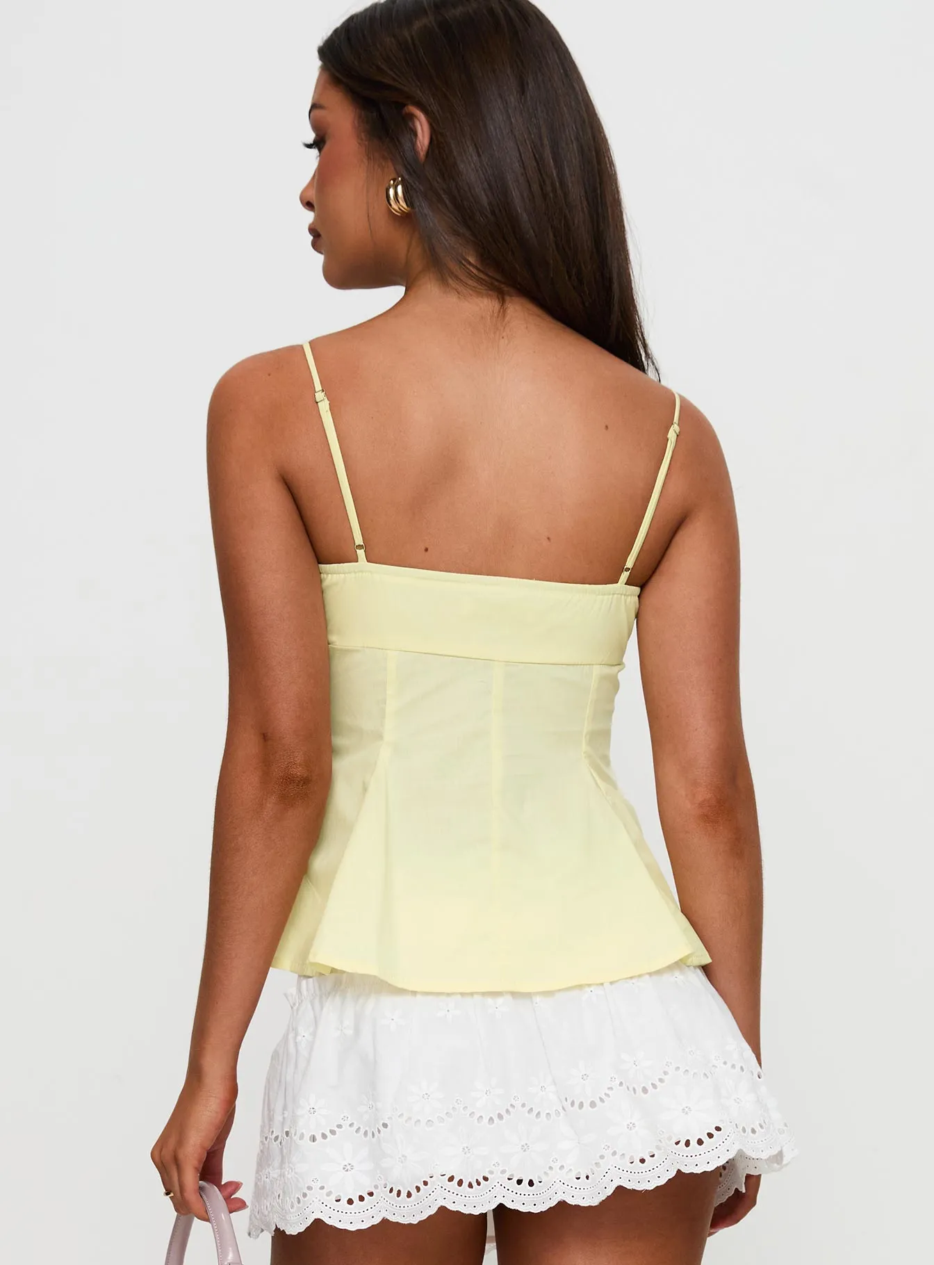 Claramae Tie Detail Top Lemon