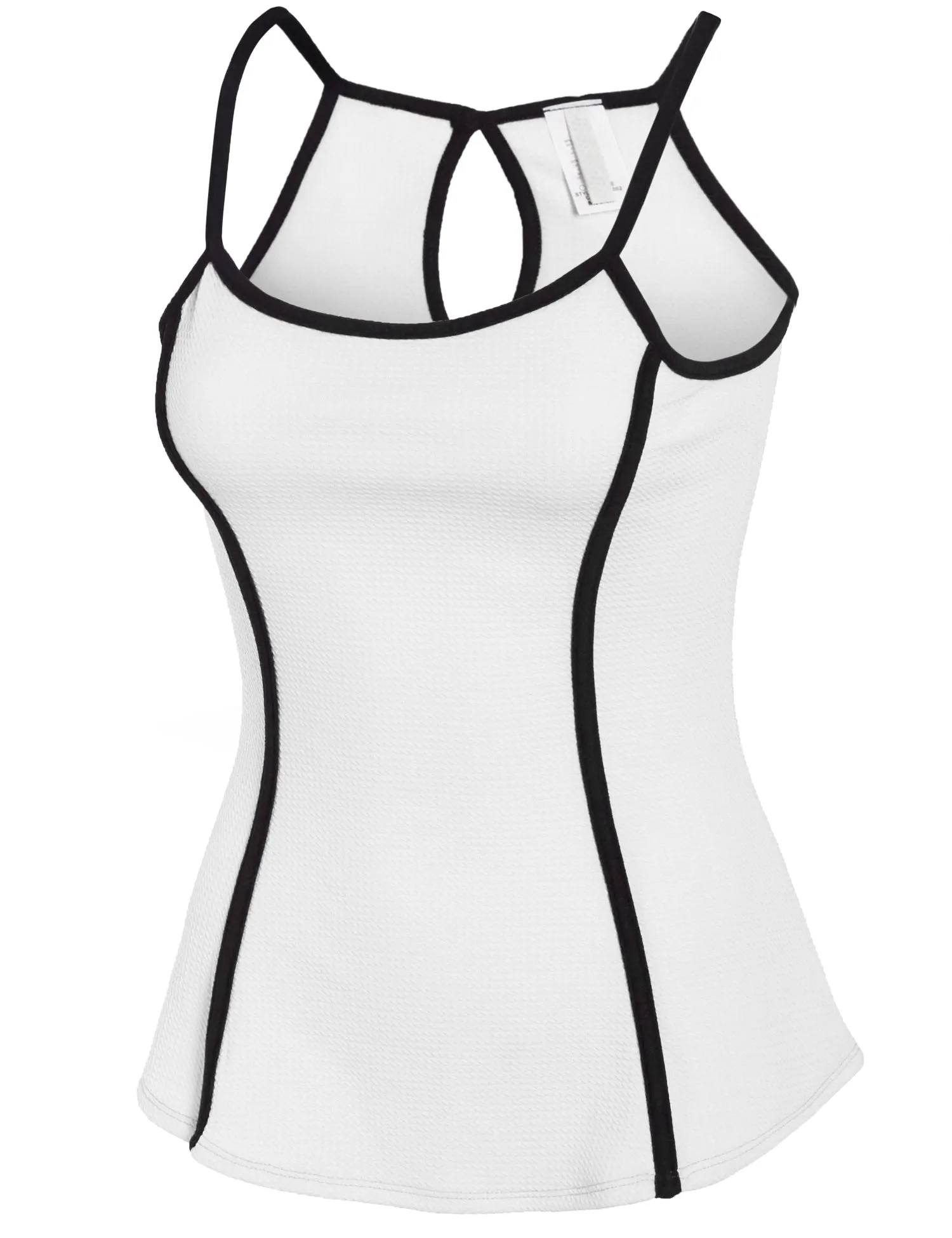 [Clearance] Womens Spaghetti Strap Textured Peplum Tank Tops