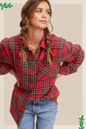 Cozy By The Fire Flannel in Red size small