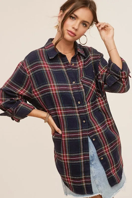 Cozy By The Fire Flannel in Red size small