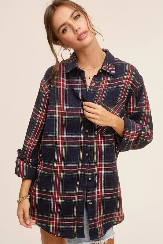 Cozy By The Fire Flannel in Red size small