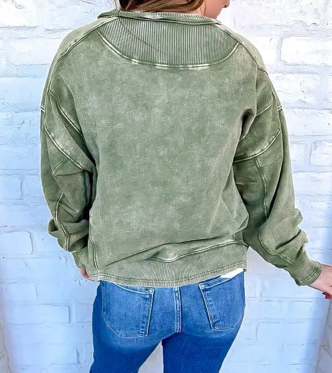 Cozy Mindset Olive Top