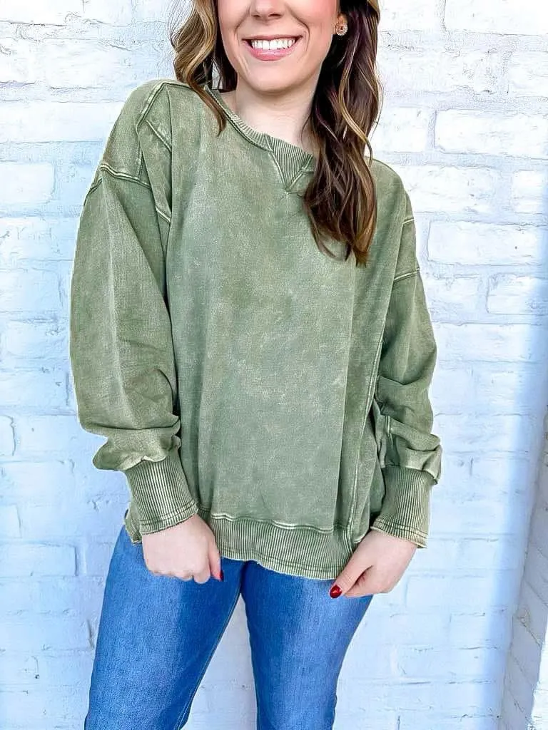 Cozy Mindset Olive Top