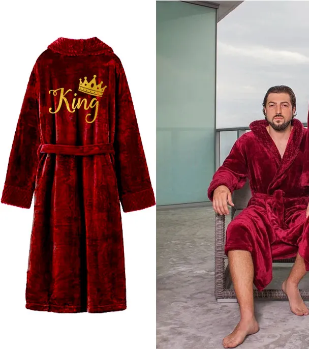 Custom Couple Bathrobe Personalized Wedding Bathrobe Flannel Anniversary King Queen Robes Honeymoon Mr Gift Bride And Groom Gift