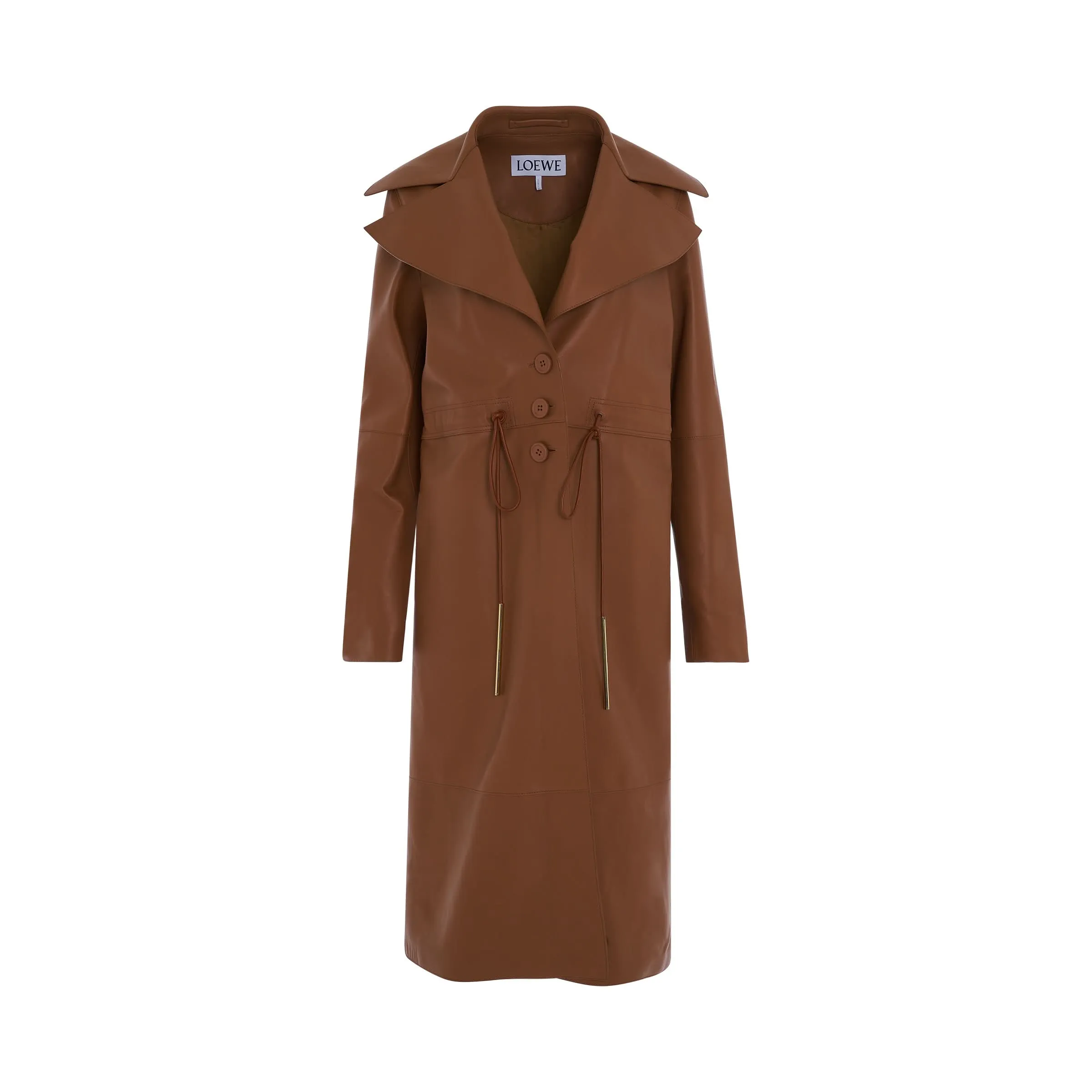 Drawstring Coat in Tan