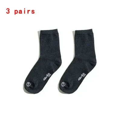 Embroidery Anchor Men's Socks - Black Business Men Soft Breathable Casual Hosiery