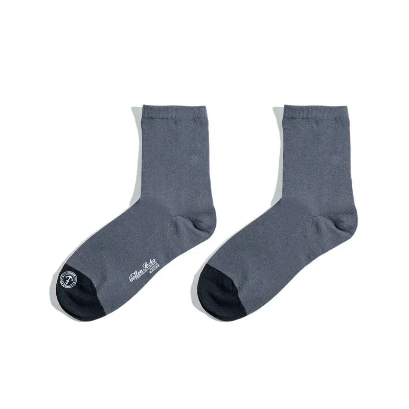 Embroidery Anchor Men's Socks - Black Business Men Soft Breathable Casual Hosiery