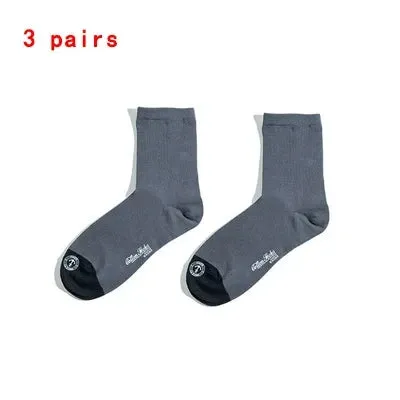 Embroidery Anchor Men's Socks - Black Business Men Soft Breathable Casual Hosiery