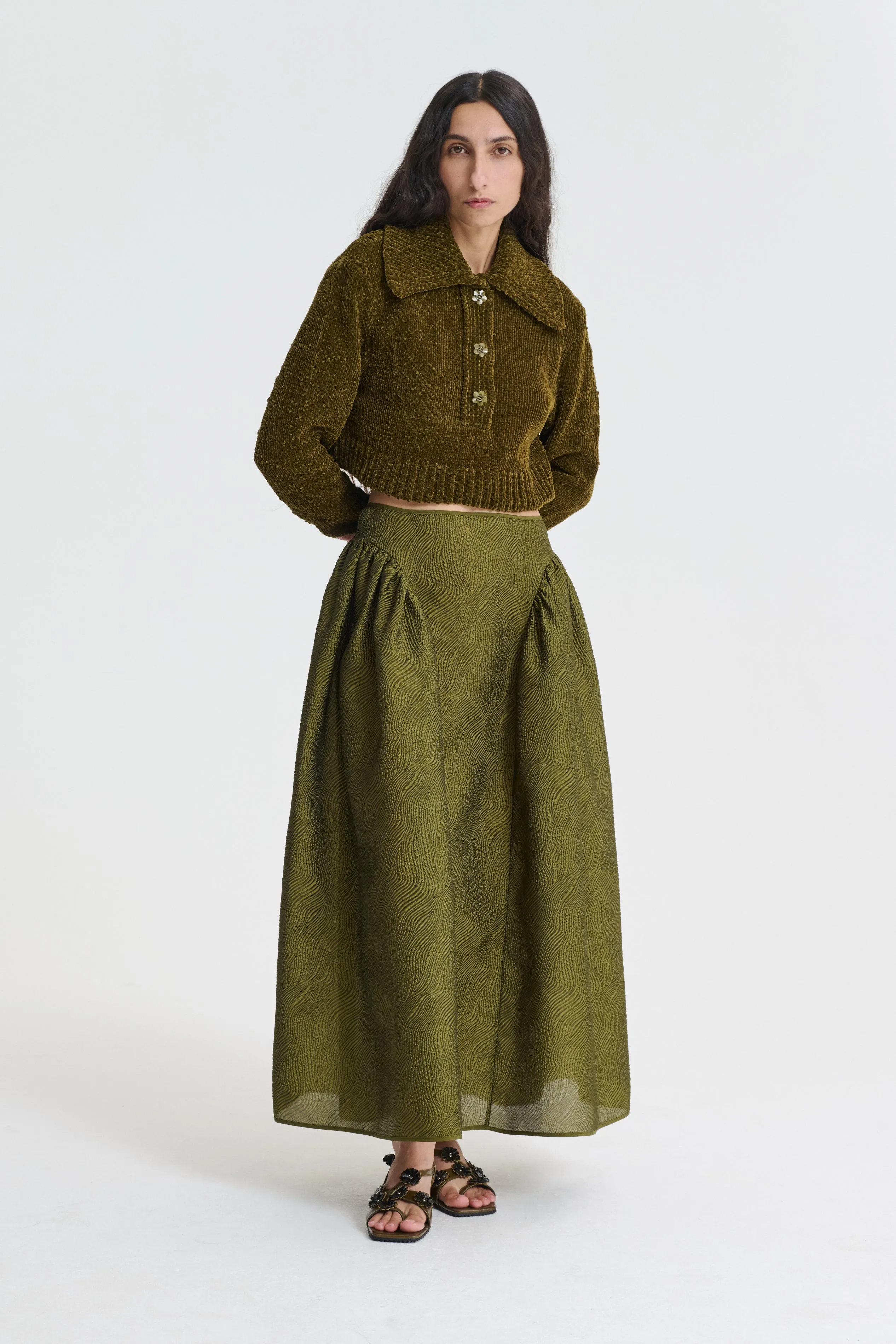 FABIOLA | SKIRT KAZE MATELASS… OLIVE