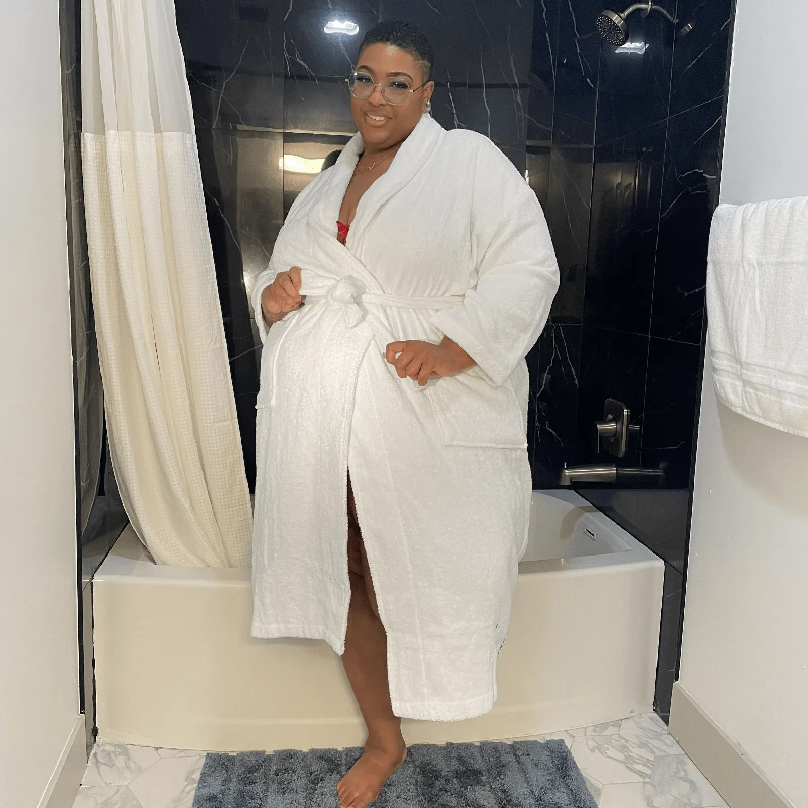 Floof Bath Robe - White