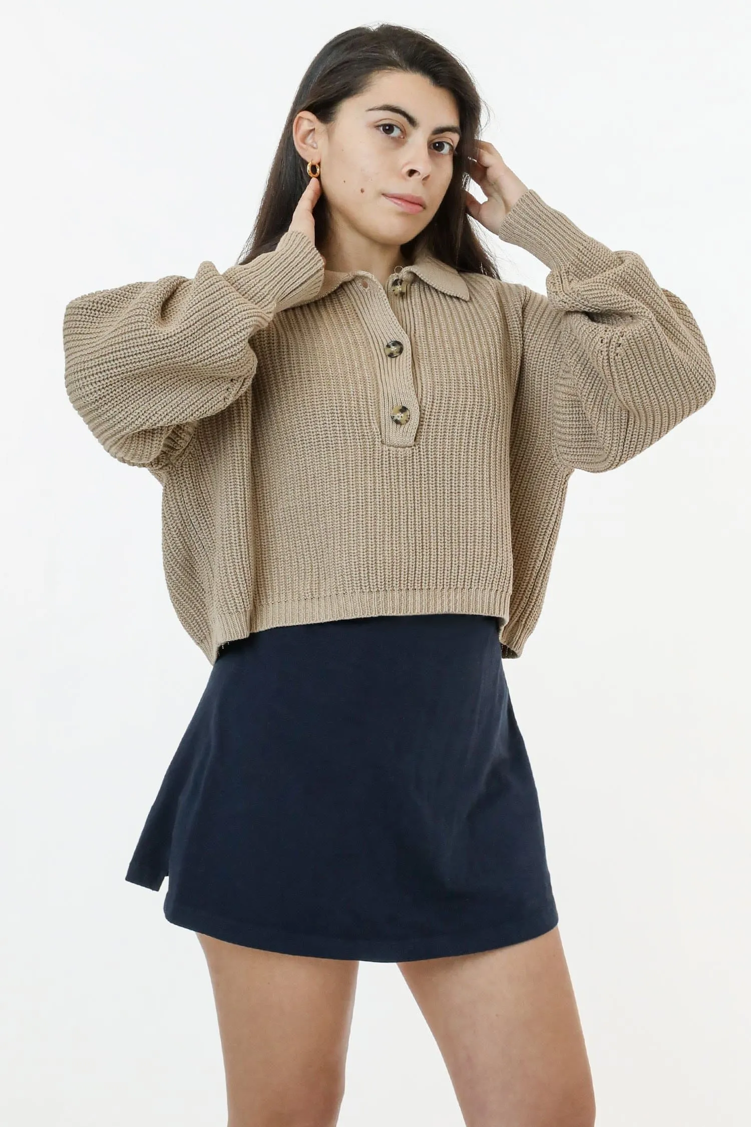 FM30GD - Fisherman Cropped Polo Pullover