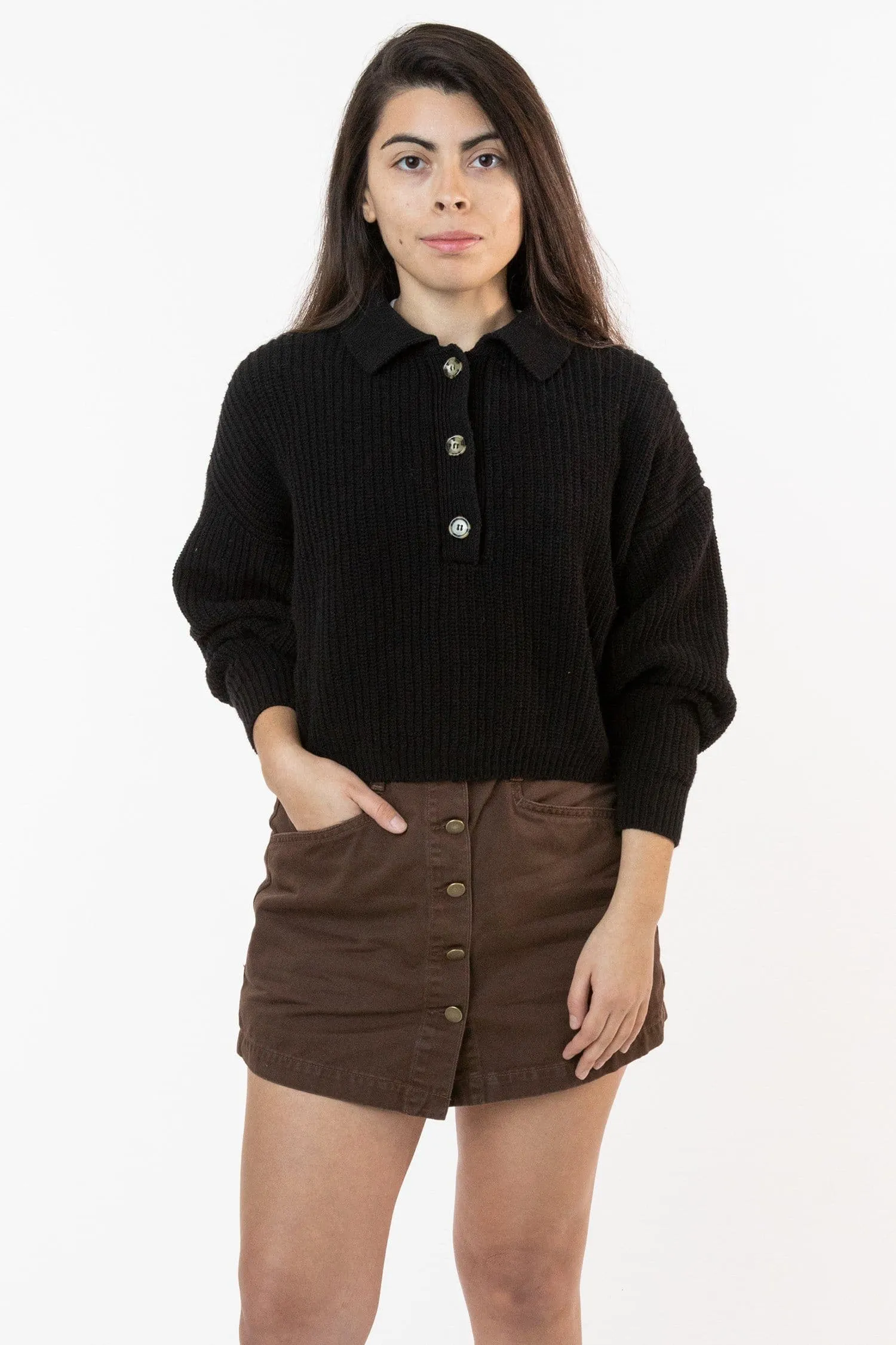 FM30GD - Fisherman Cropped Polo Pullover