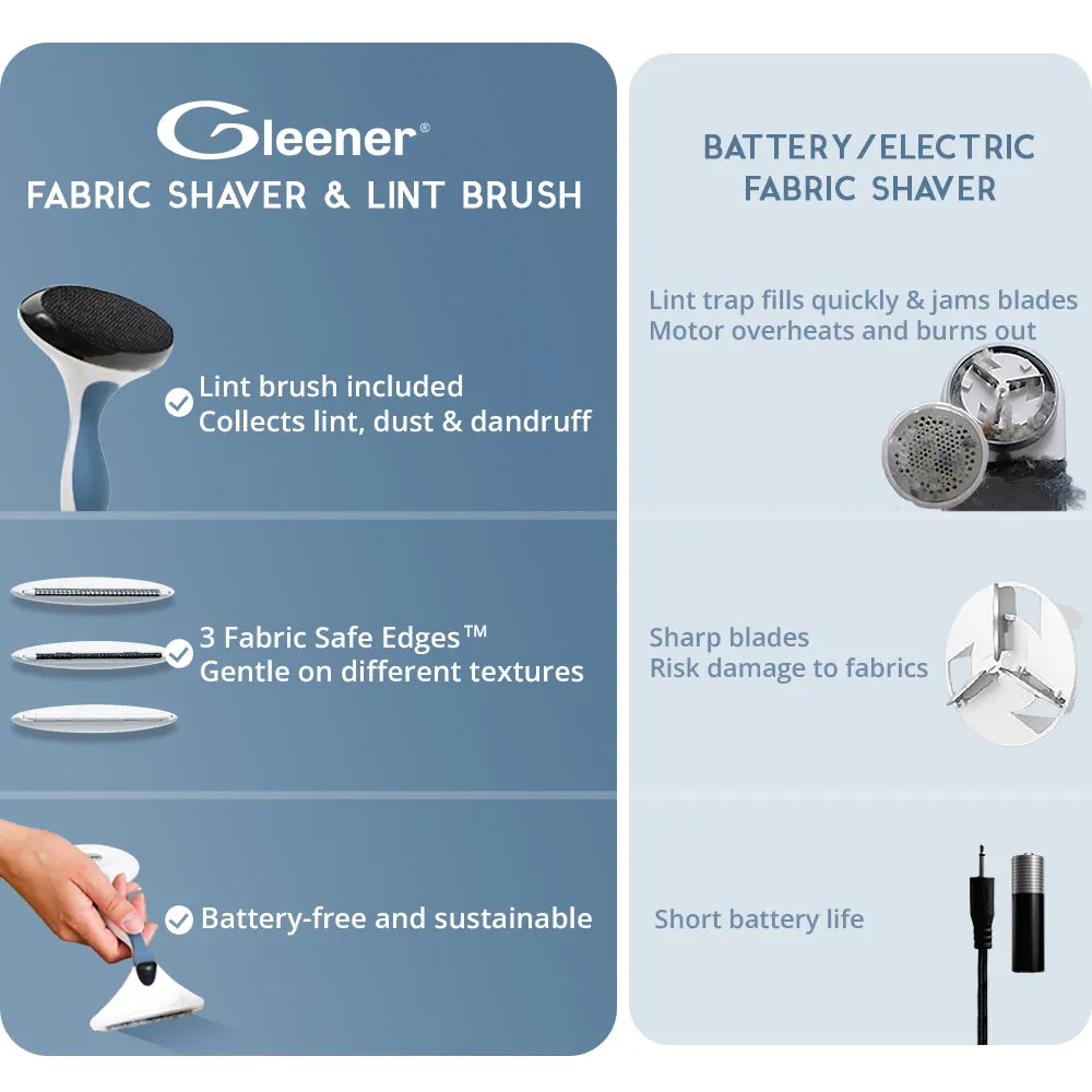 GLEENER Battery-Free Fabric Shaver & Lint Brush   Sweater Saver Bundle