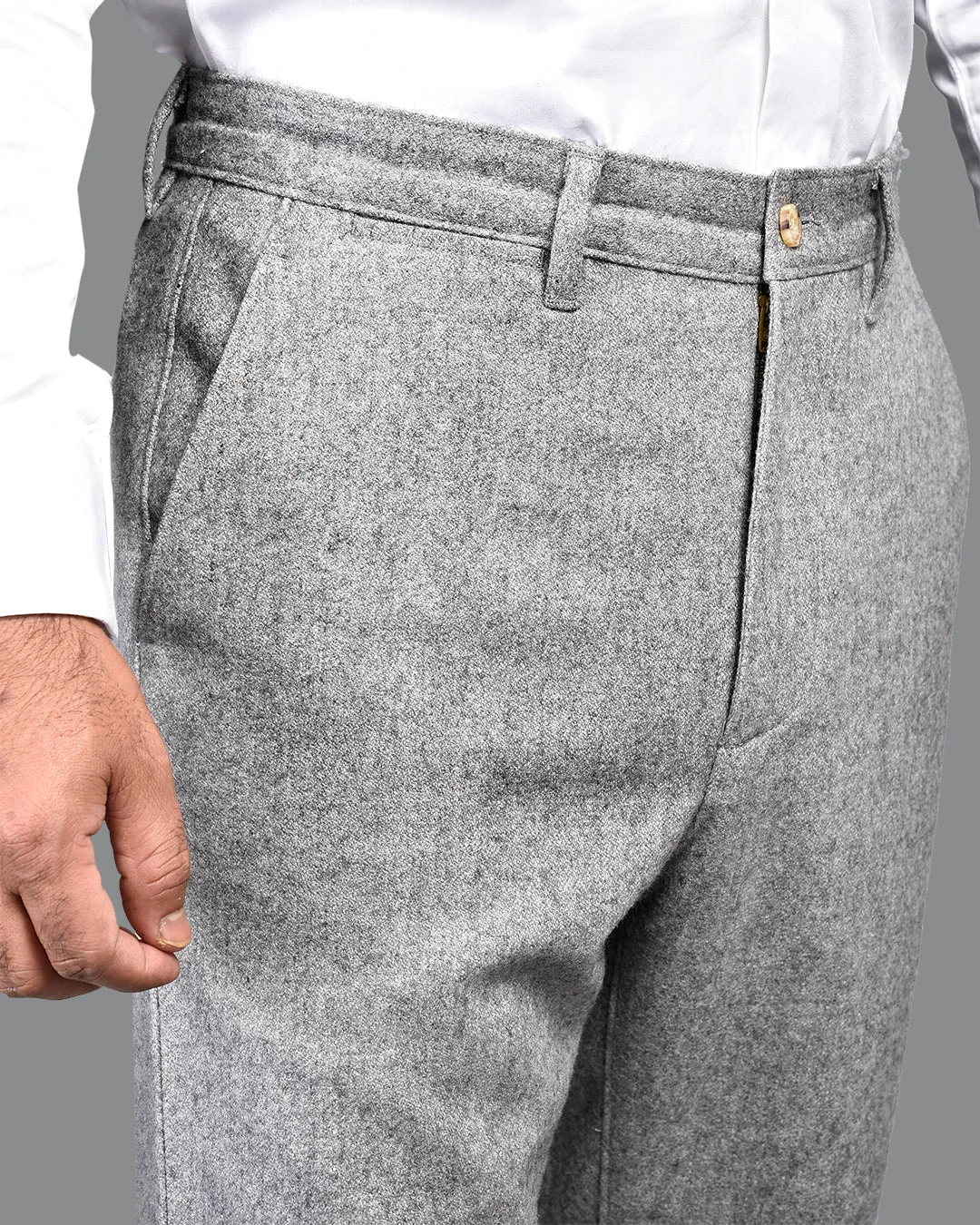 Grey Wool Winter Pant