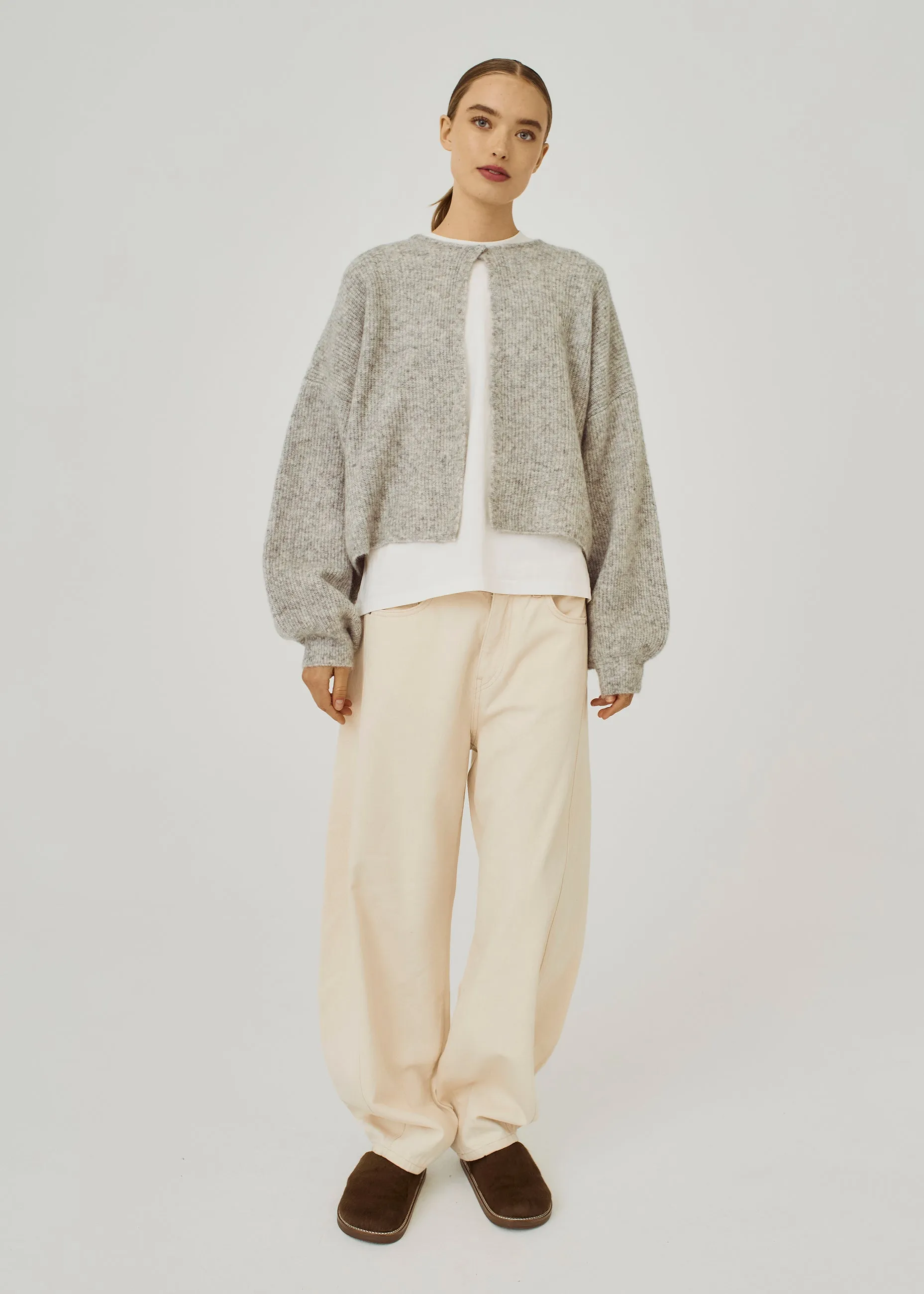 Hazina knit cardigan - Light grey melange