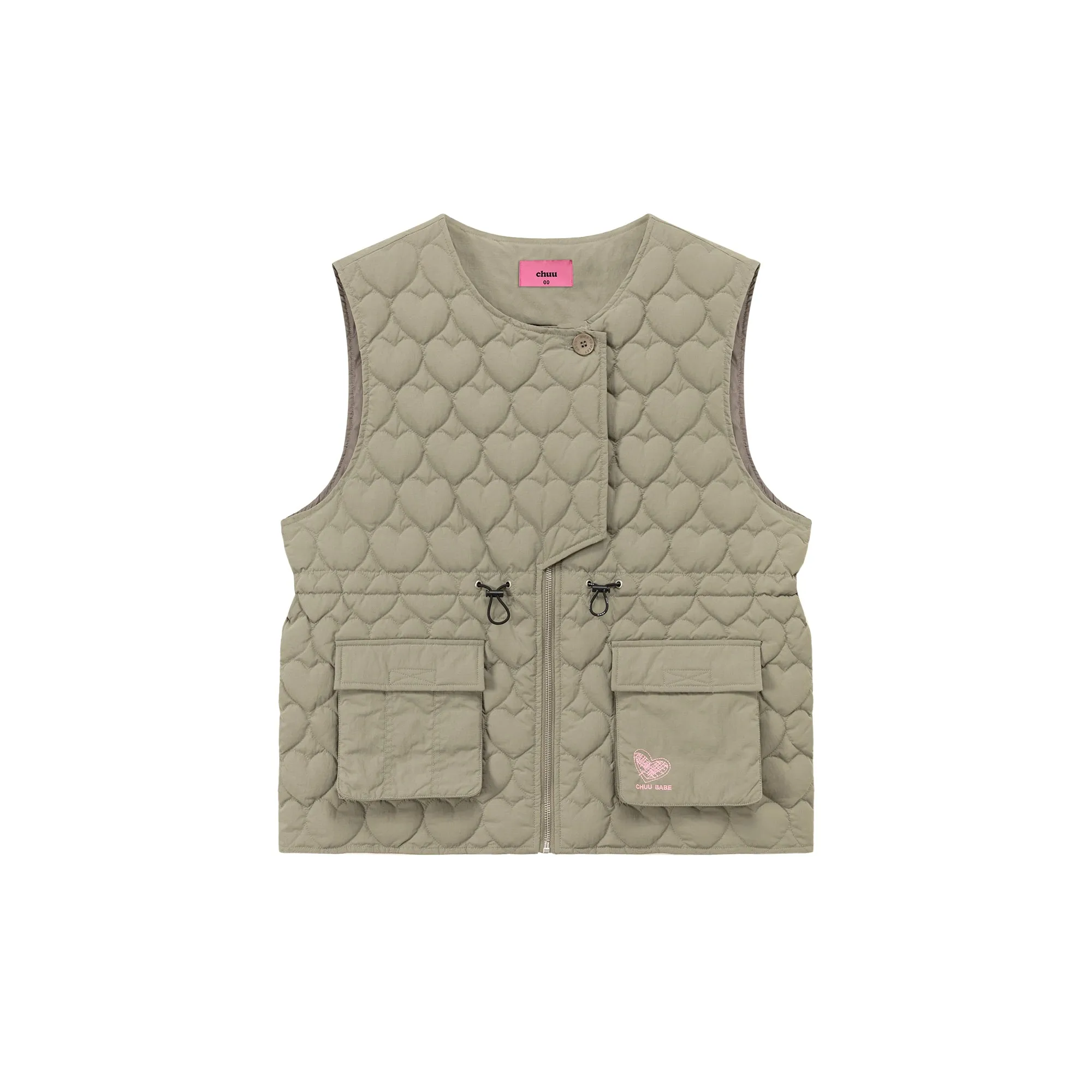 Heart Quilted Padded Vest