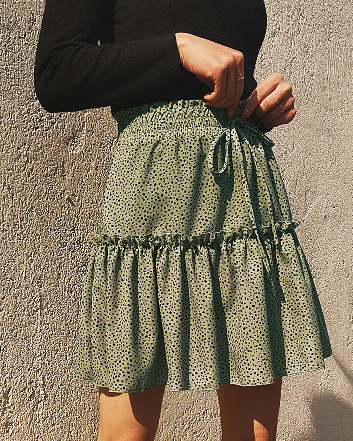 High Waist Ruffle Skirt Floral Print Skirt