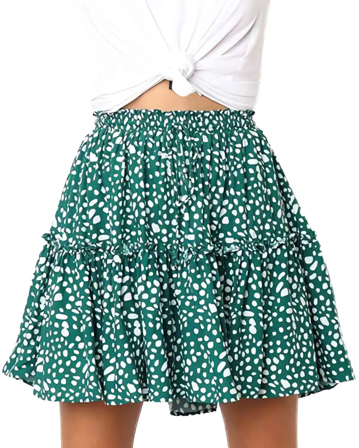 High Waist Ruffle Skirt Floral Print Skirt