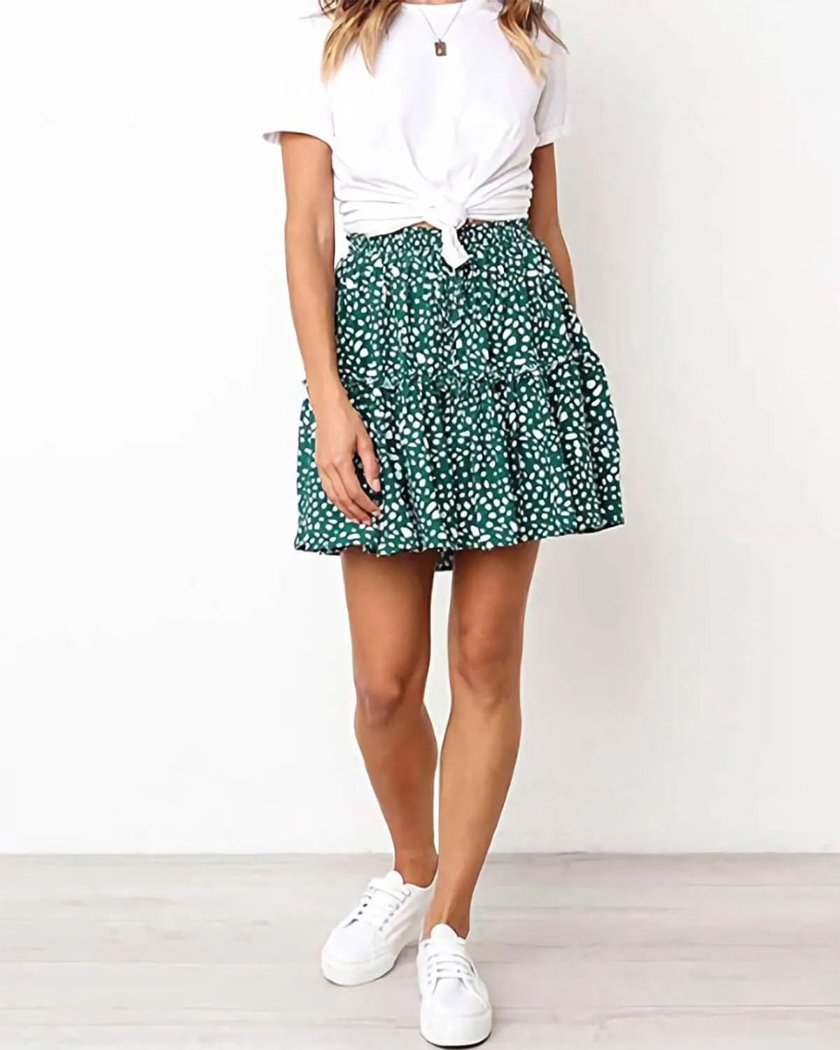 High Waist Ruffle Skirt Floral Print Skirt