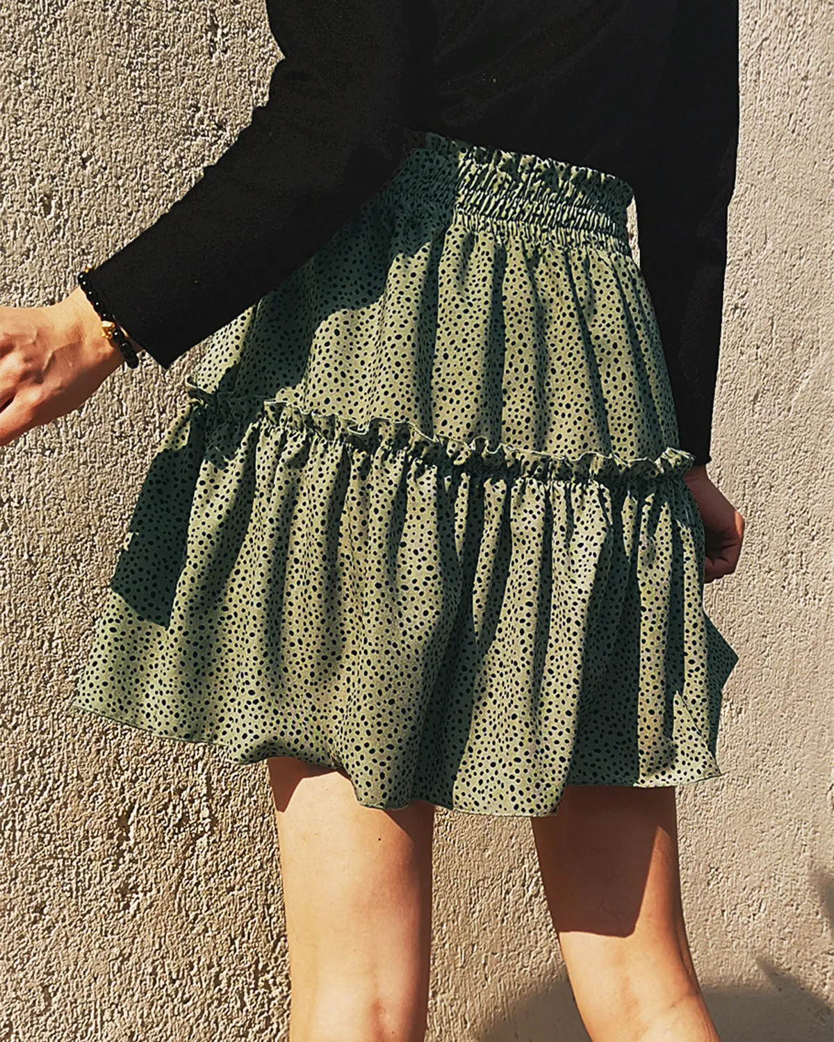 High Waist Ruffle Skirt Floral Print Skirt