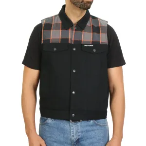 Hot Leathers Men’s Denim and Flannel Conceal Carry Vest