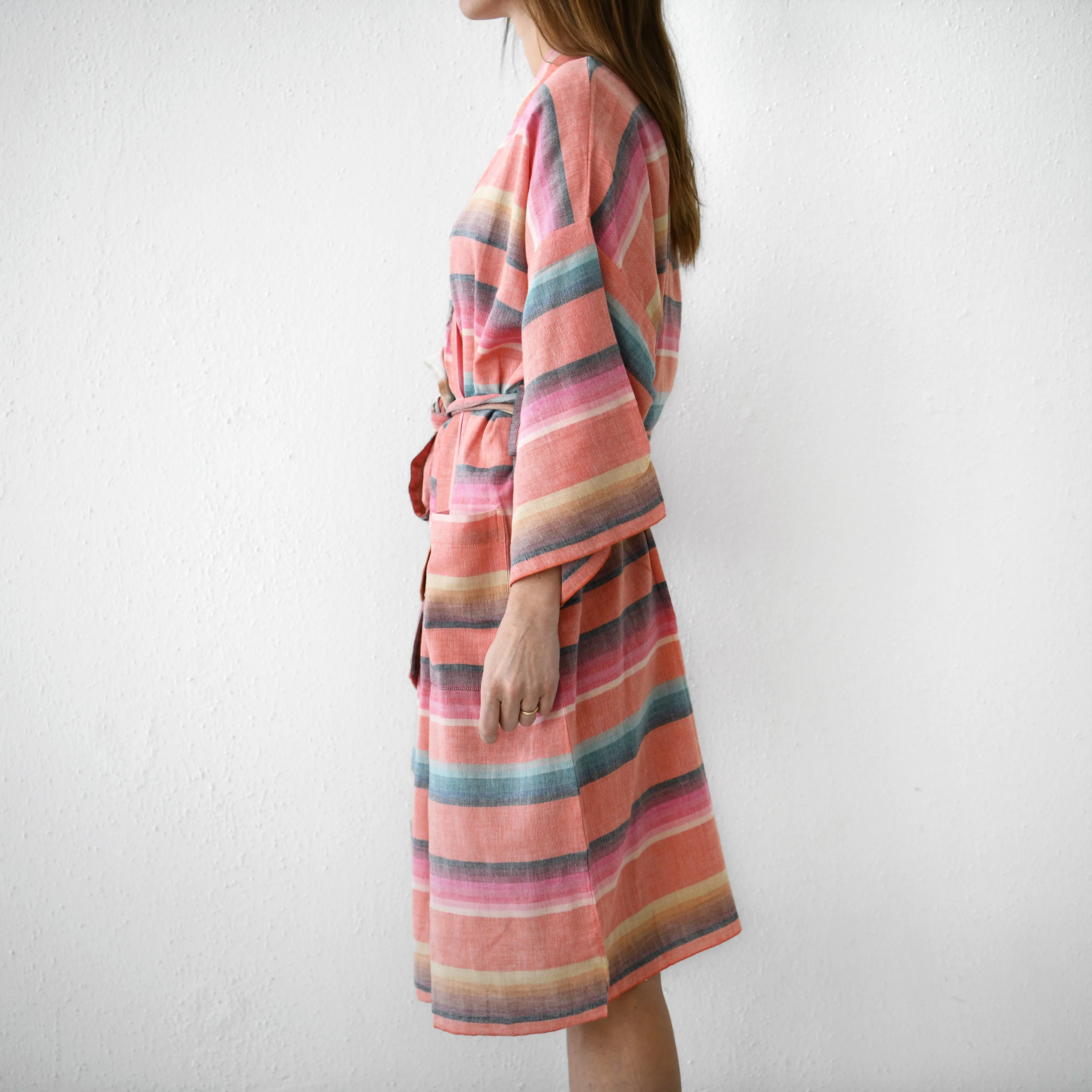 Kaftanese Cotton Gauze Robe : Rose Peach