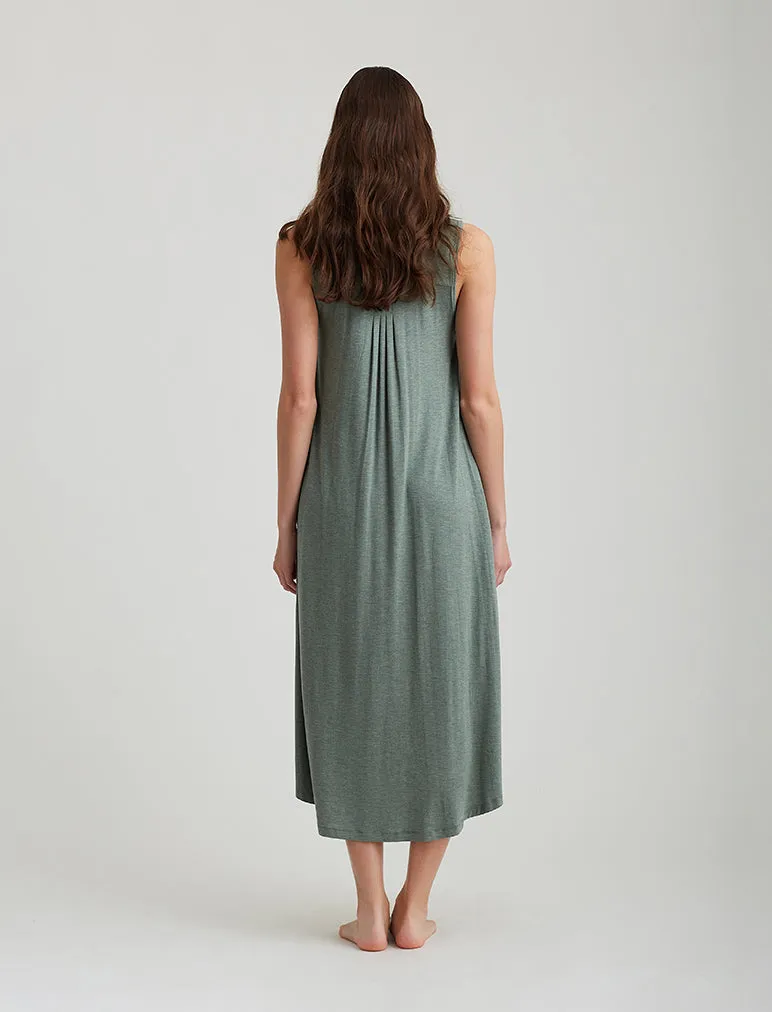 Kate Modal Soft Pleat Front Maxi Nightgown